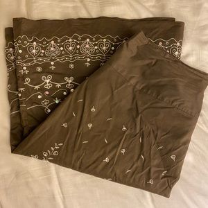brown embroidered skirt